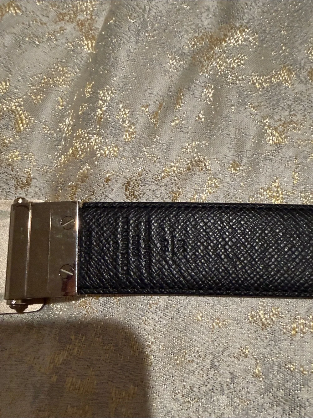 Louis Vuitton Inventeur Damier Graphite/Taiga Leather Reversible Men’s Belt